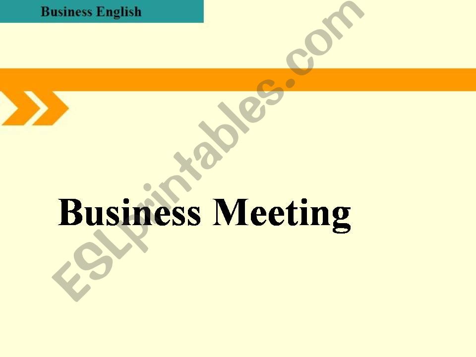 Business English Meeting powerpoint