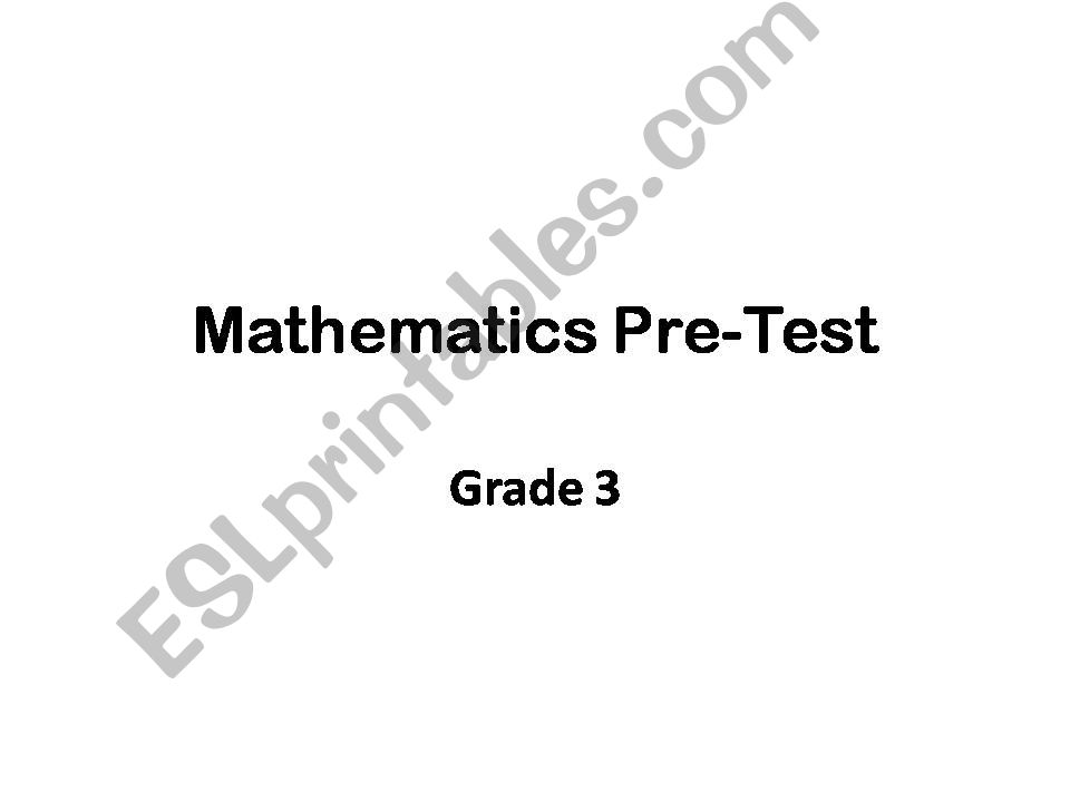 Grade3 Math pre-test powerpoint
