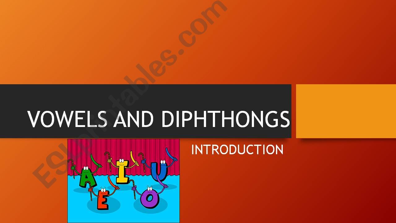 Vowels & Diphthongs Intro powerpoint