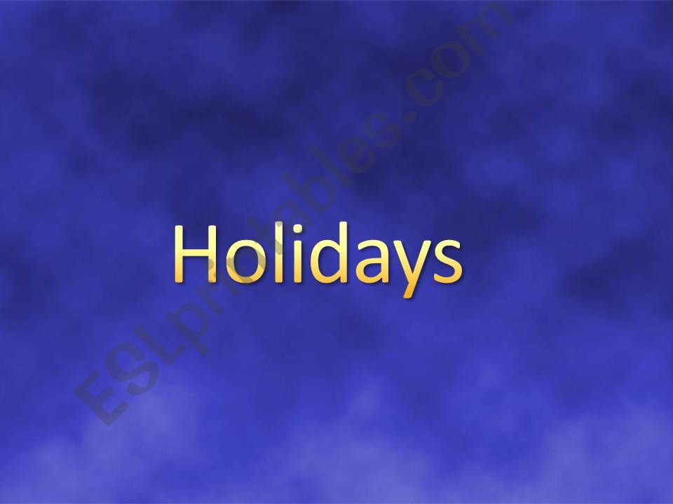 Holidays powerpoint