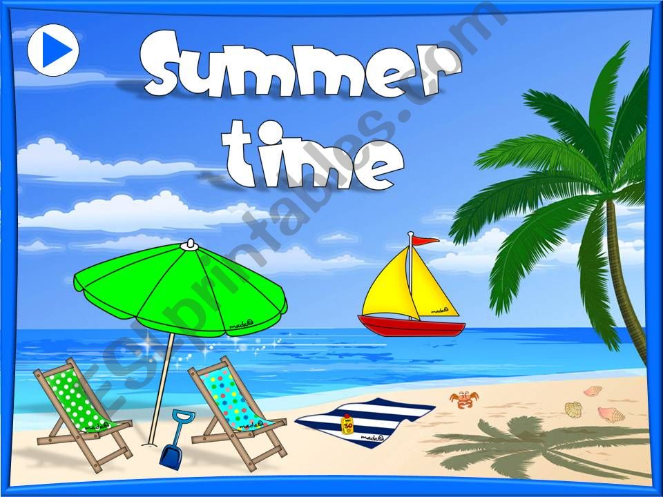 Summer time - vocabulary with sound