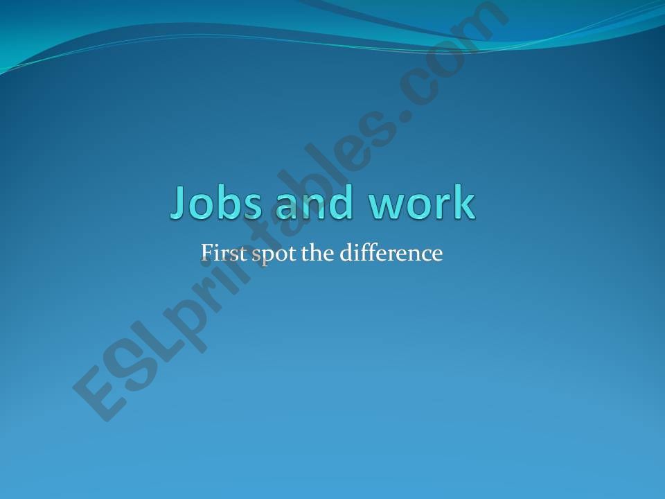 jobs and work powerpoint