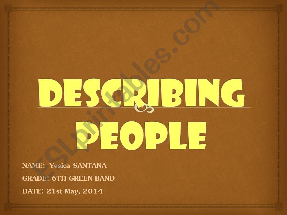 Describing People powerpoint