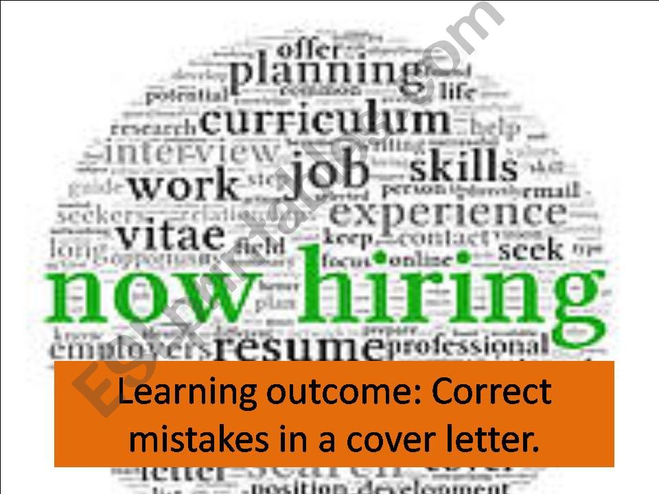 Correct the mistakes in the cover letter 