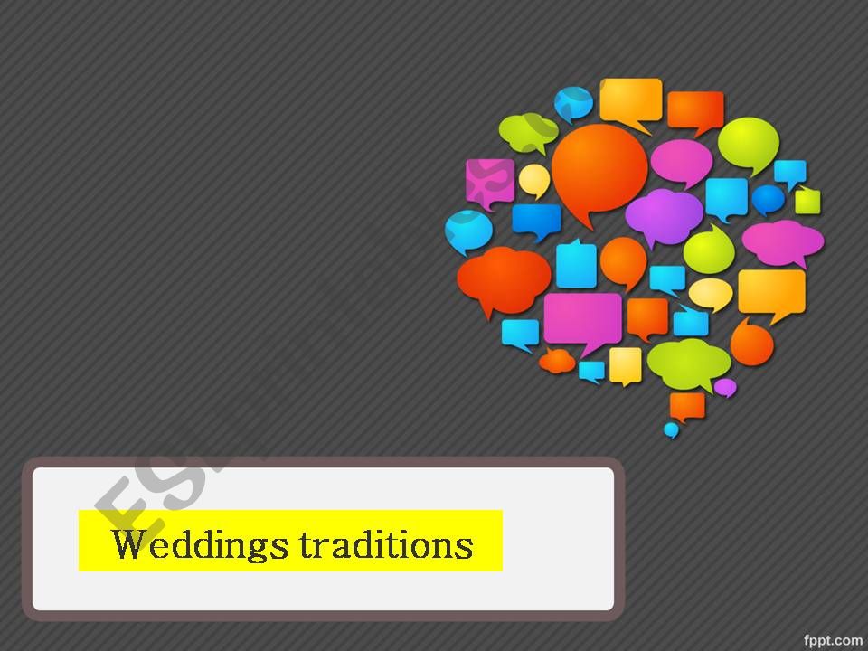 Wedding traditions. Culture note