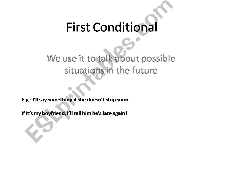 First Conditional powerpoint