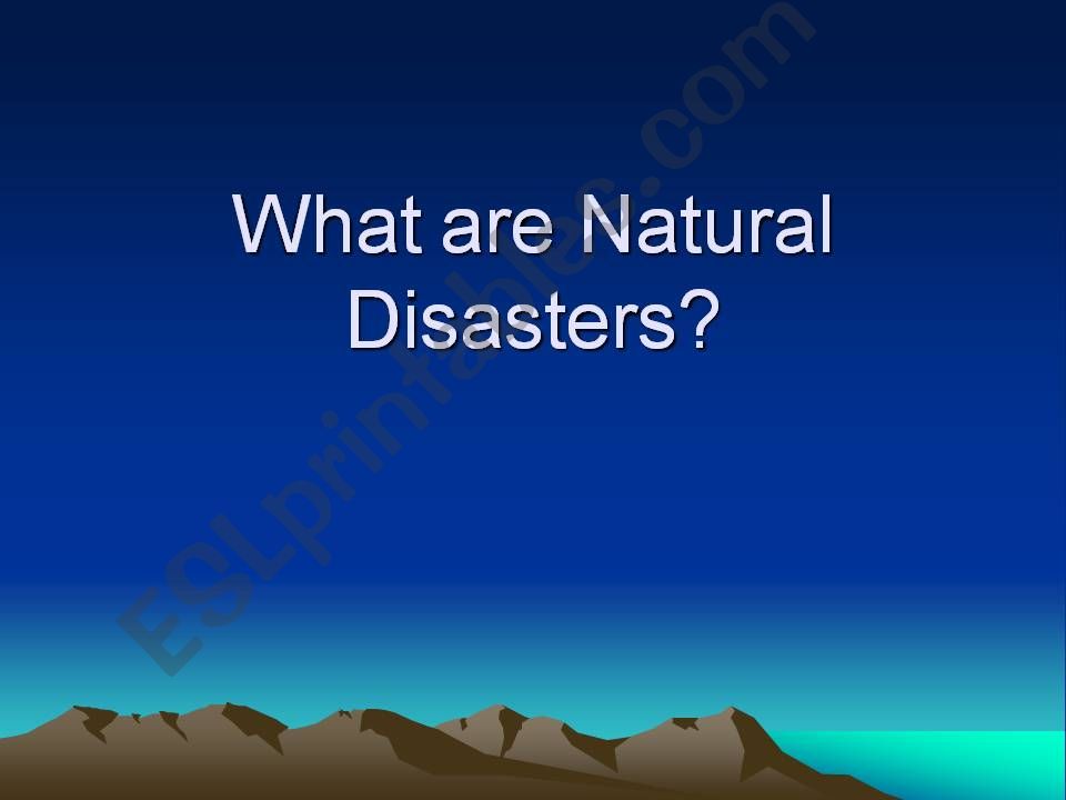 Natural Disasters and Geohazards