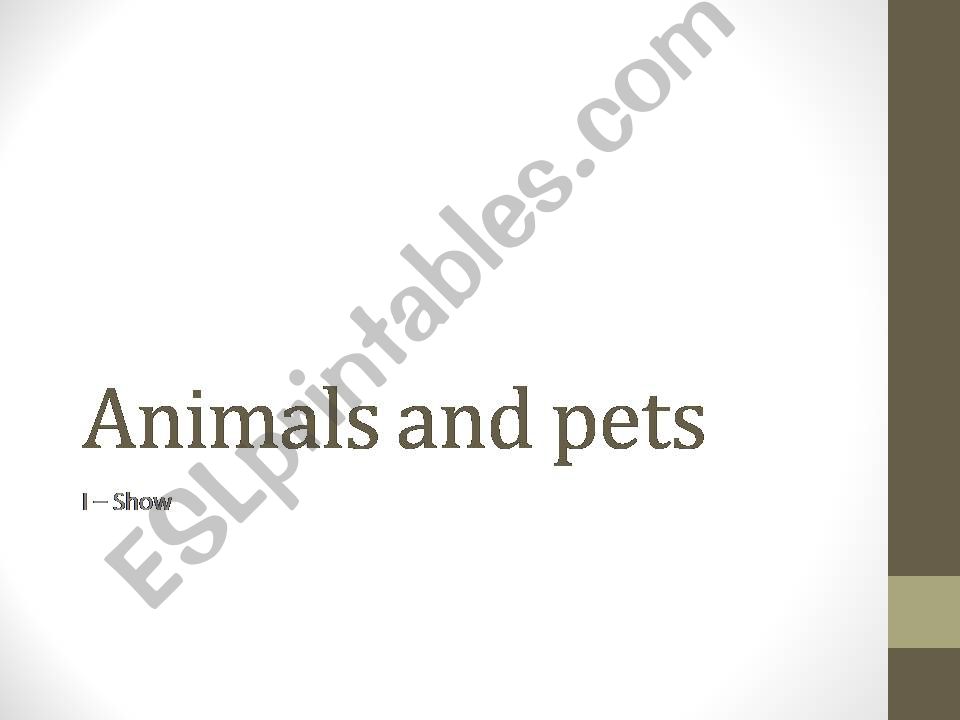 Animals and Pets powerpoint