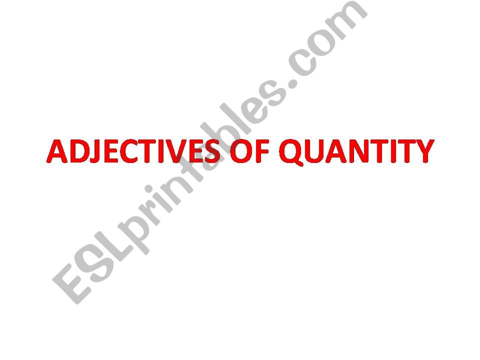 Adjective of quantity powerpoint