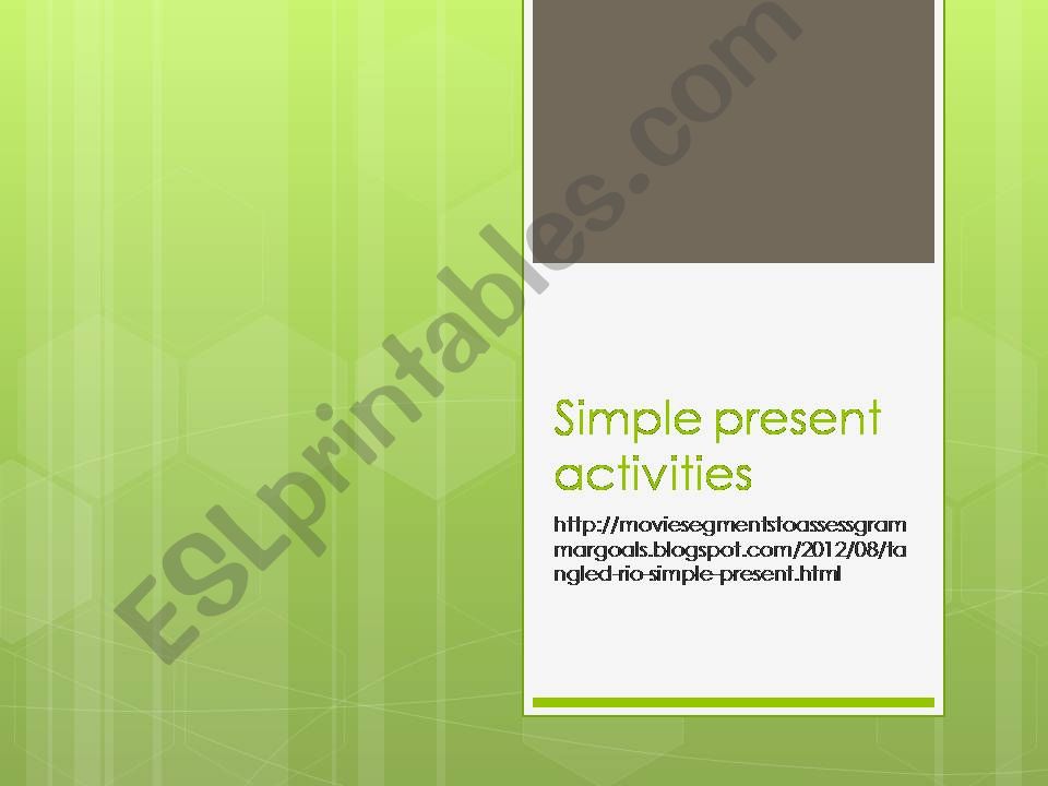 Simple present movie segment powerpoint