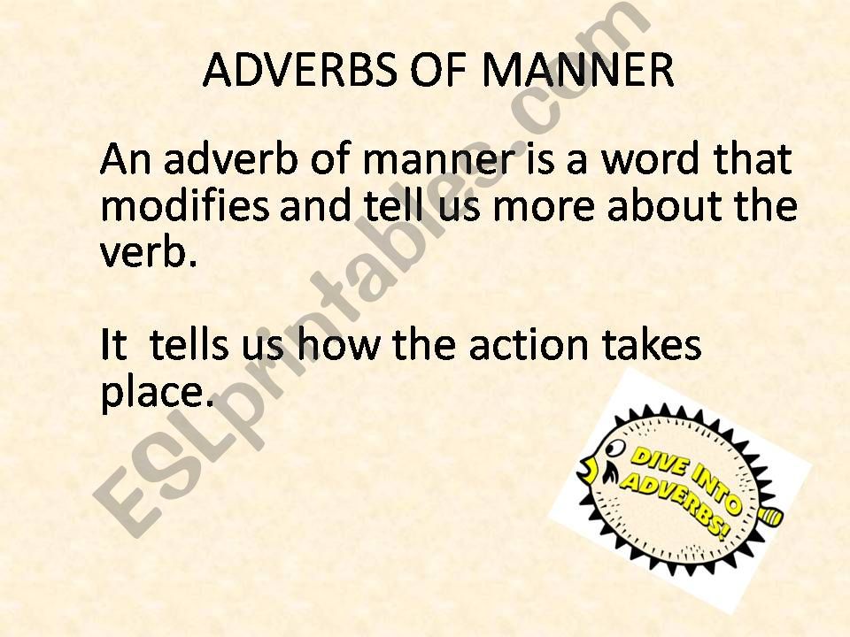 ADVERBS OF MANNER powerpoint