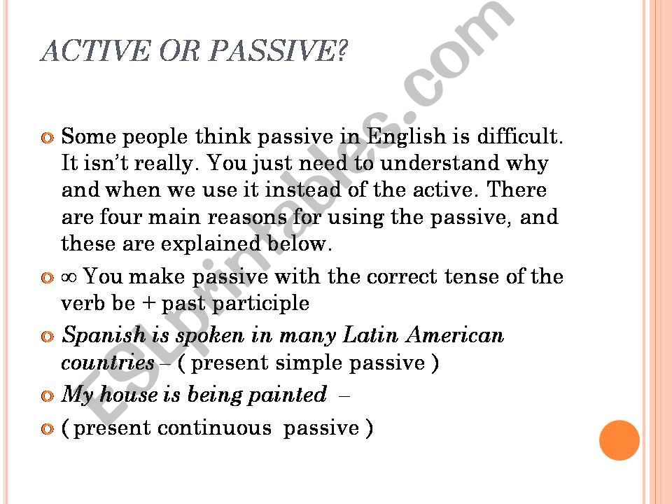 active or passive  powerpoint