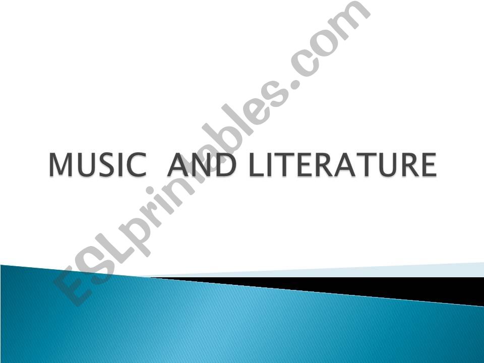 MUSIC AND LITERATURE powerpoint