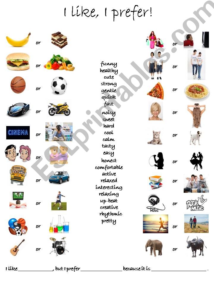 Preferences and comparatives powerpoint