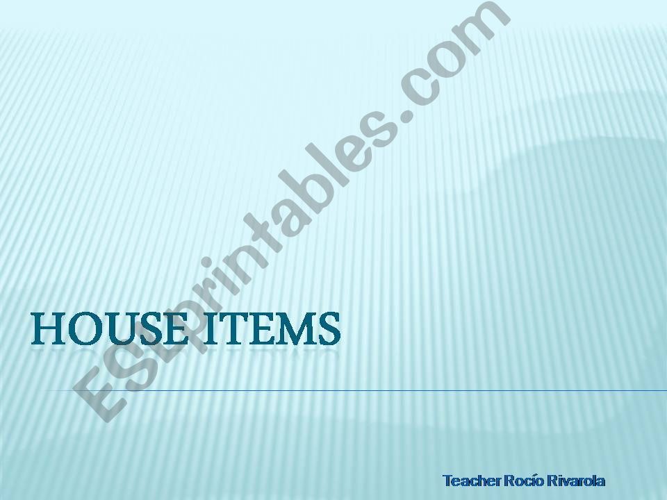 Objects in the house powerpoint