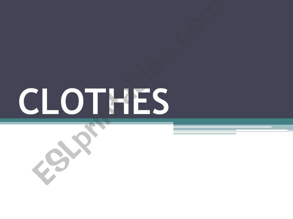 Clothes Vocabulary powerpoint