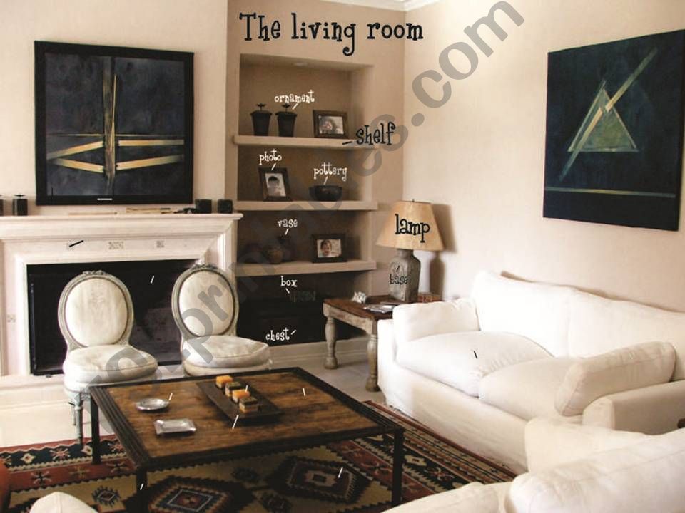 The house: the living room/sitting room