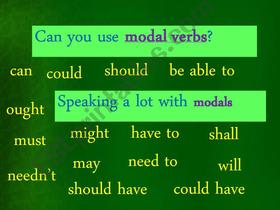 Modal verbs.Speaking. powerpoint