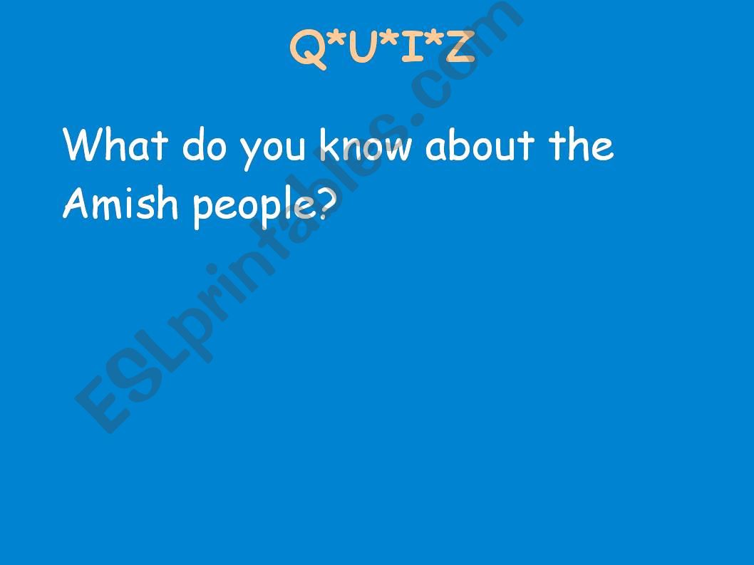 The Amish quiz powerpoint