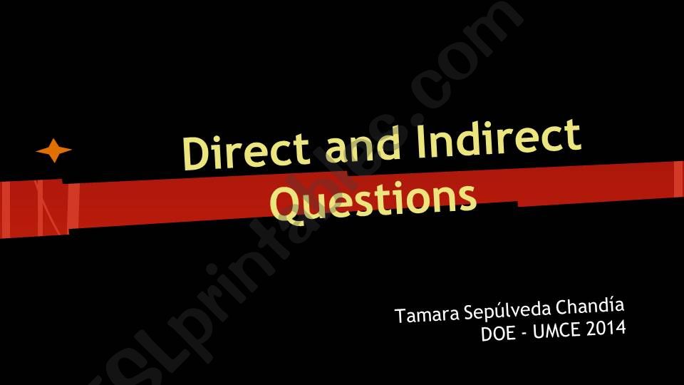 Direct and indirect questions powerpoint