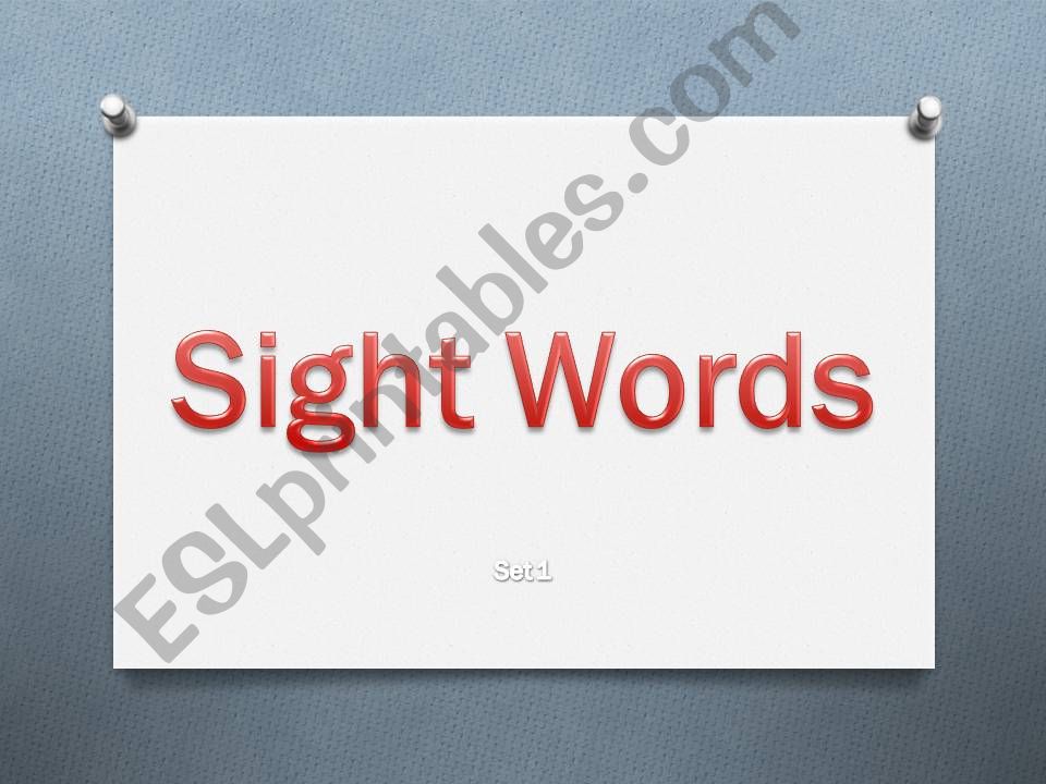 Sight Words (Set 01) powerpoint