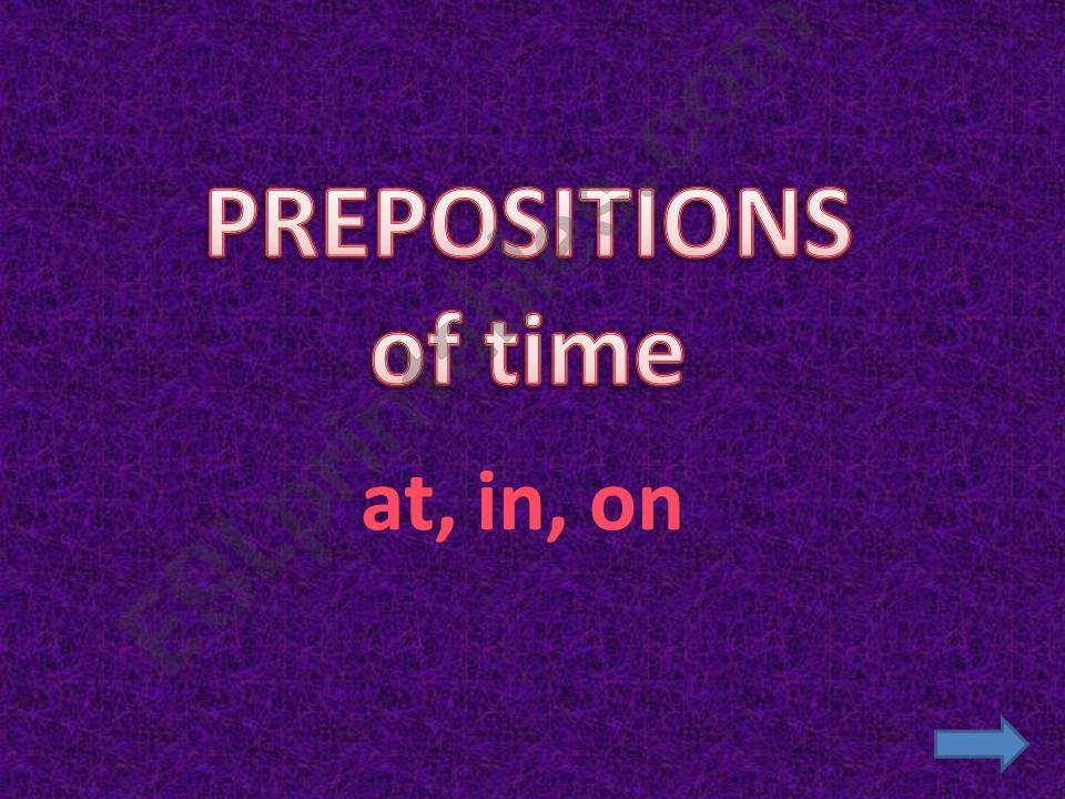 Prepositions Of Time powerpoint