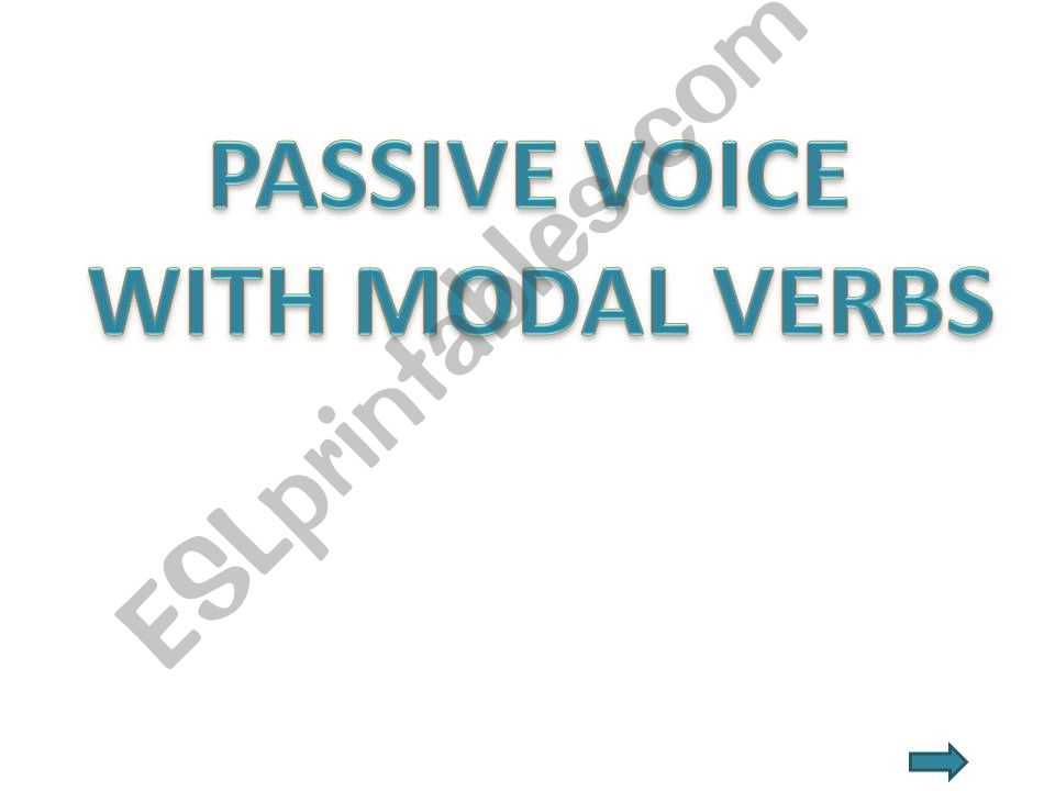 Modal Verbs with Passive  powerpoint