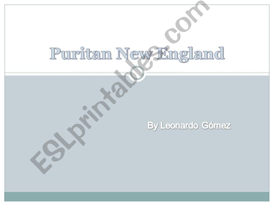 Puritan New England powerpoint