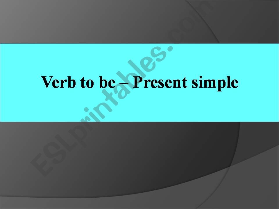 Verb to be powerpoint