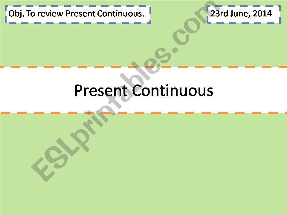 Present continuous powerpoint