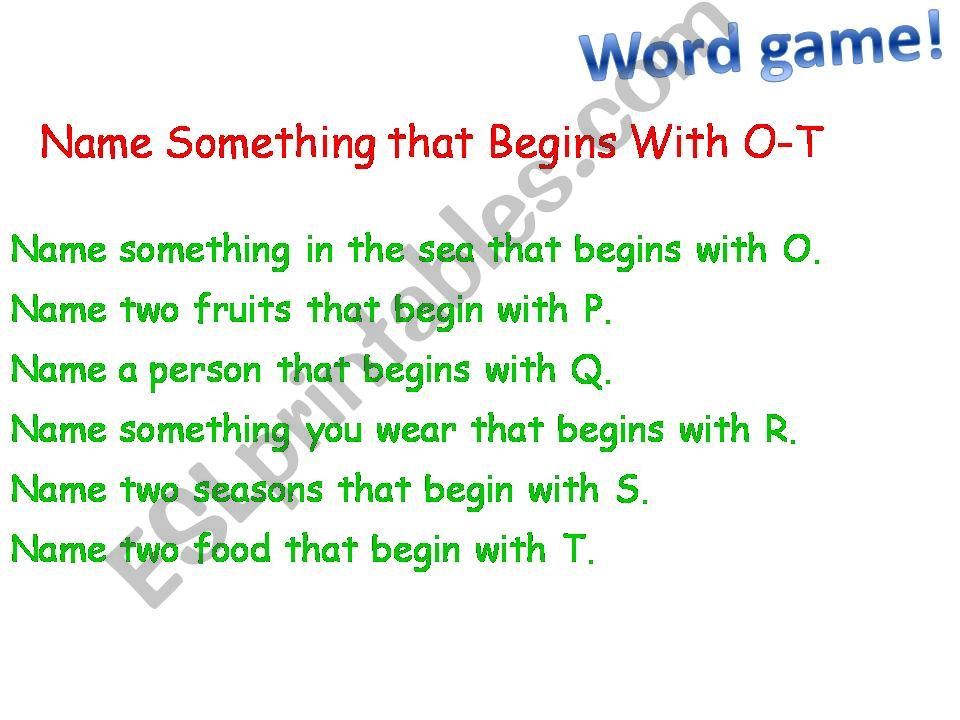 vocabulary game (o-t) powerpoint