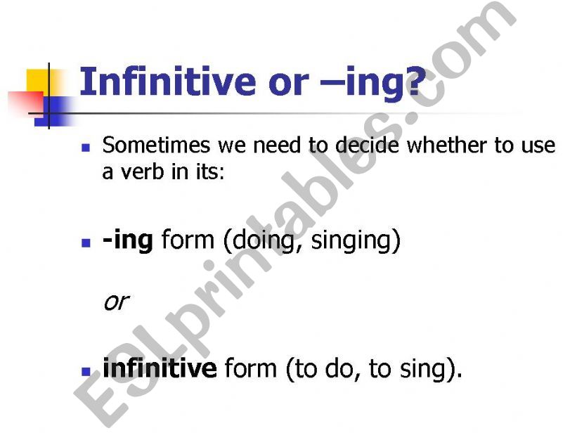 Infinitives and gerunds powerpoint