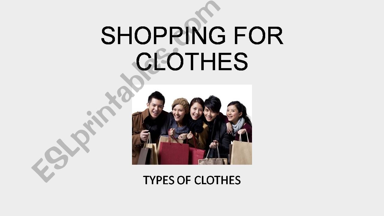 Shopping for Clothes powerpoint