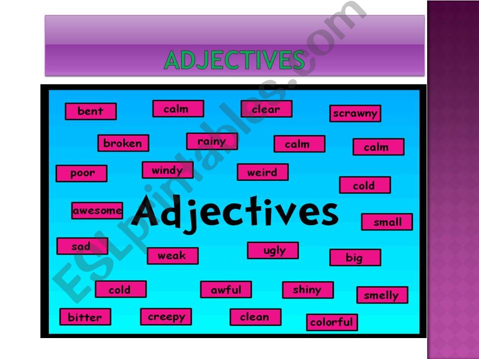 ESL - English PowerPoints: Order of adjetive