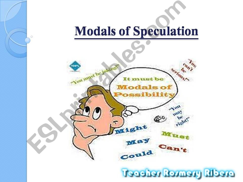 Modals of Speculation  powerpoint
