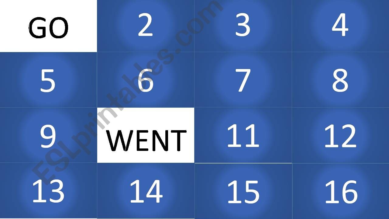 Irregular Verb Memory Game powerpoint