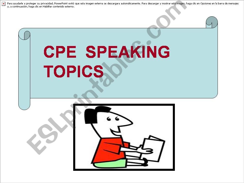 CPE SPEAKING TOPICS powerpoint