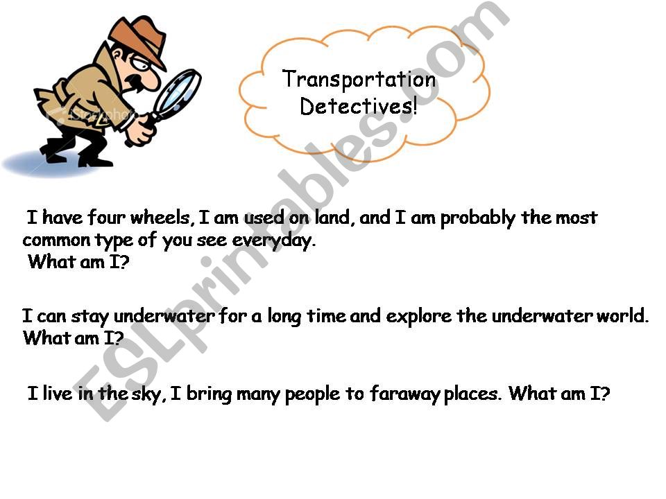 Transportation Detectives powerpoint