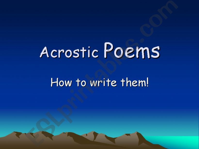 How to write an acrostic poem powerpoint