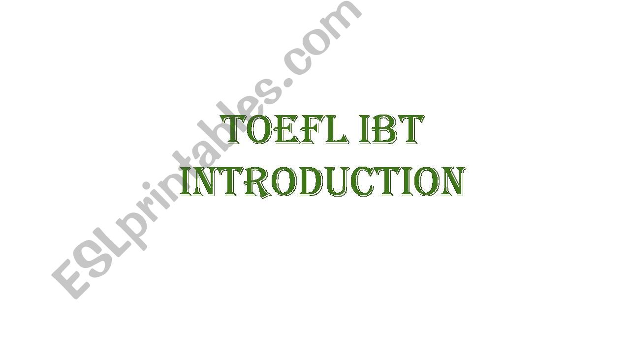 TOEFL iBT introduction- vocabulary
