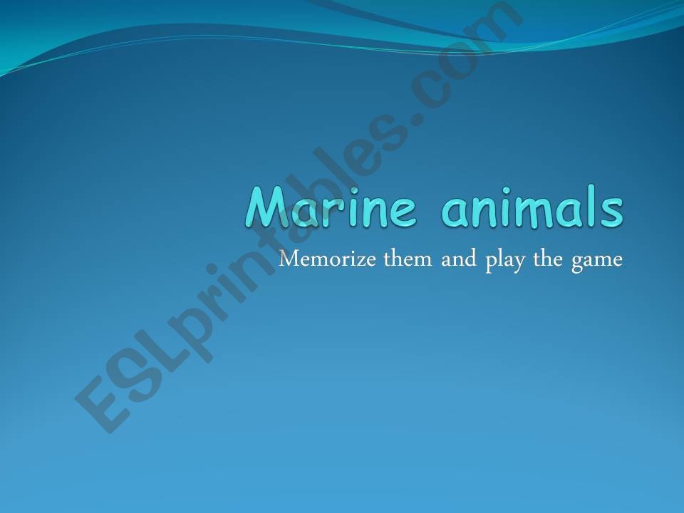 Marine animals powerpoint