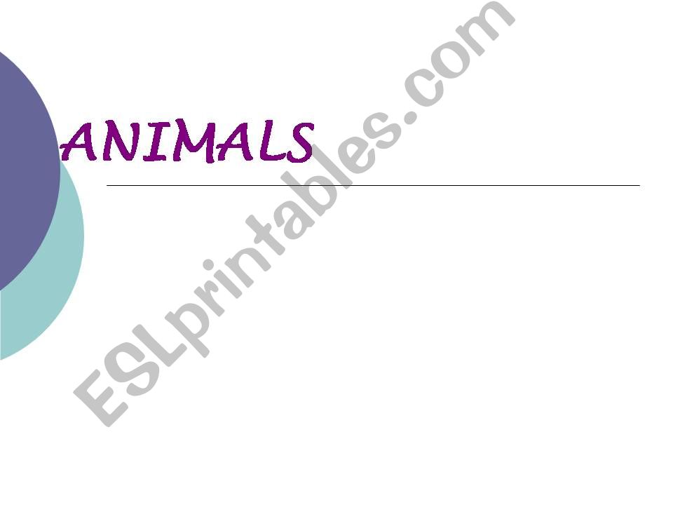   ANIMALS  1 powerpoint