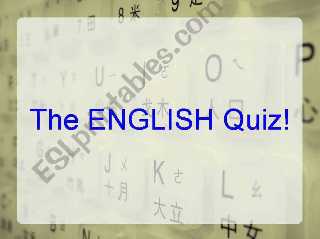 English language and culture quiz