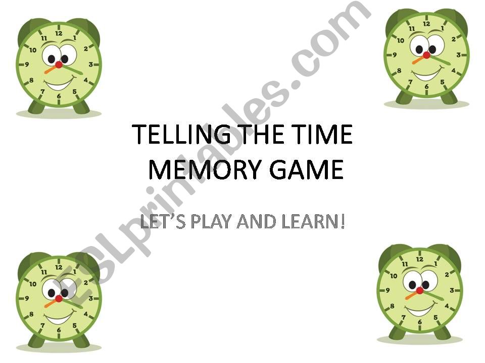 Memory Game - How to tell the time