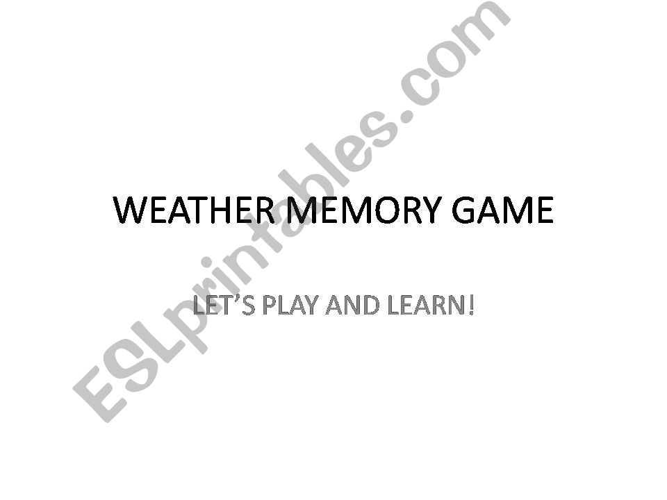 Weather - Memory Game powerpoint
