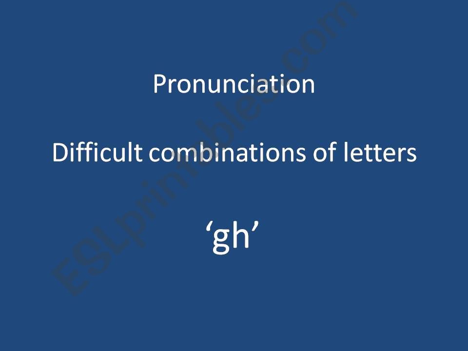 Pronouncing words with gh powerpoint