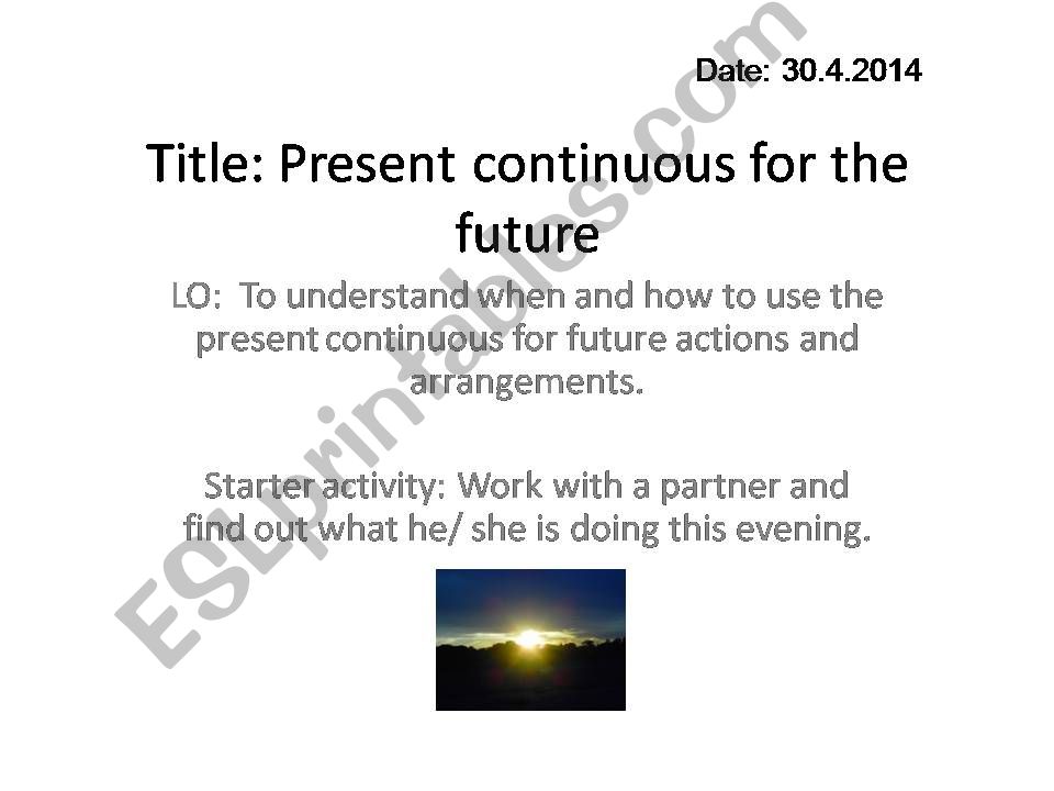 Present continuous powerpoint