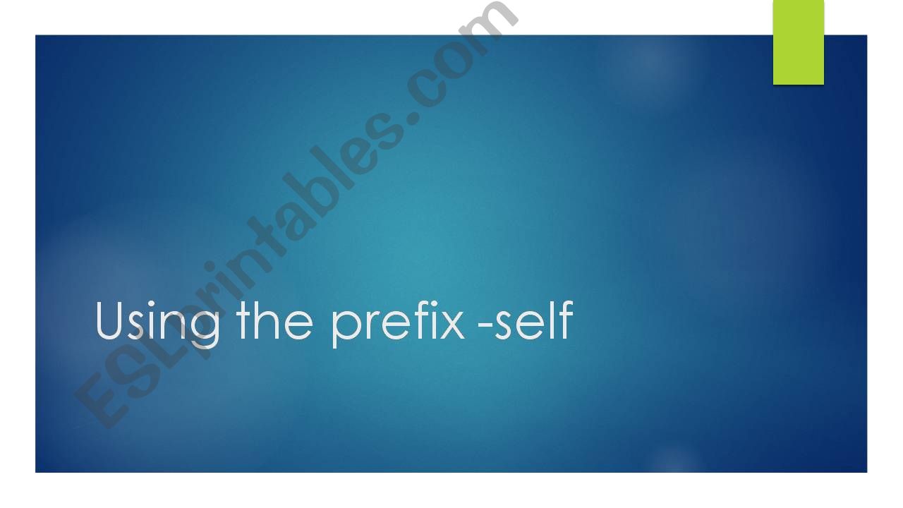 Prefix self- powerpoint