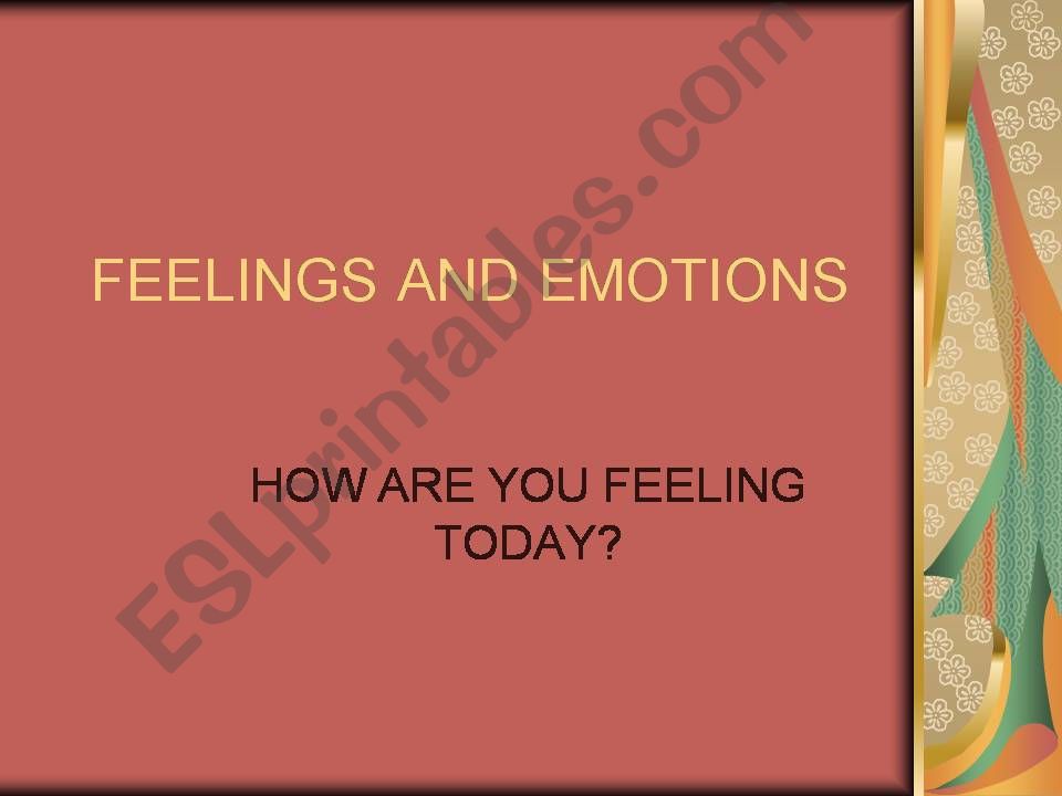 feelings and emotions powerpoint
