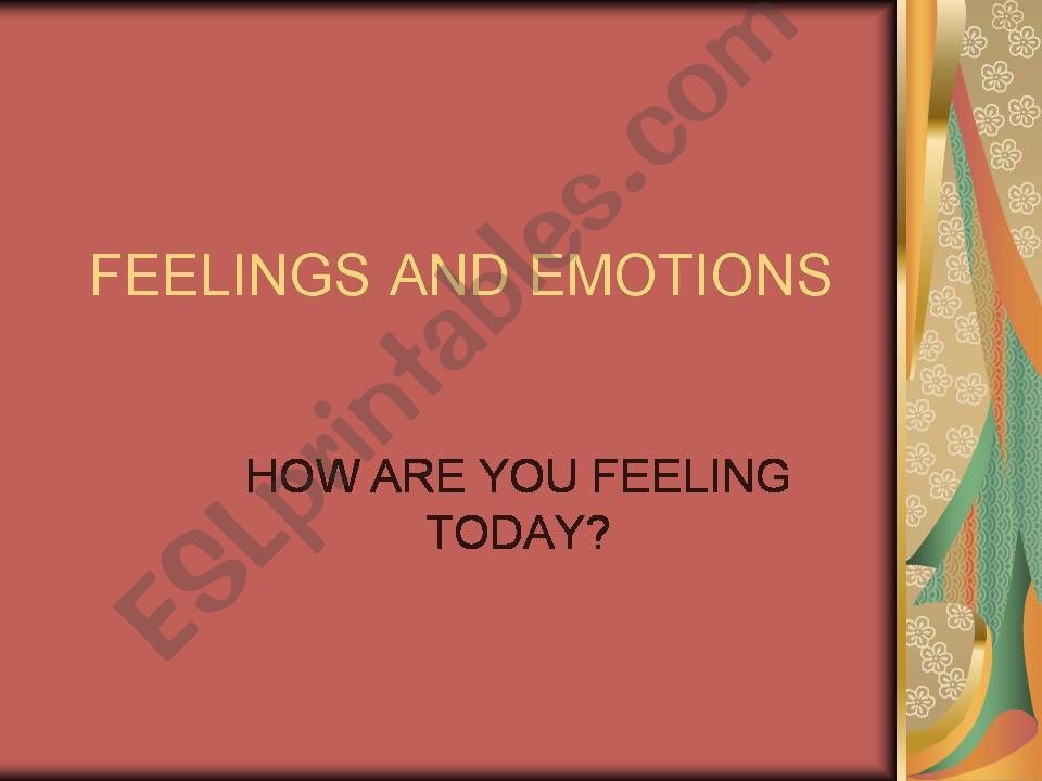 feelings and emotions powerpoint